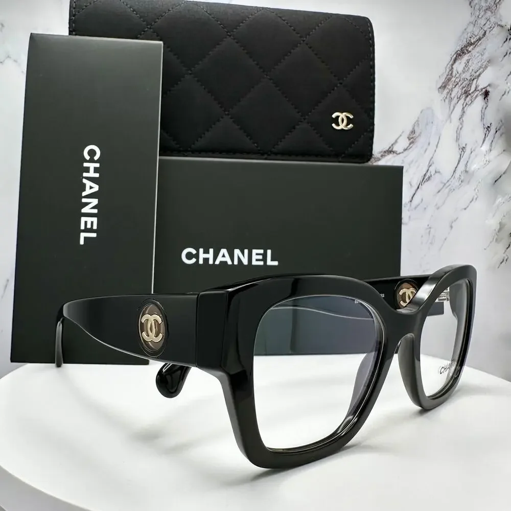 New CHANEL Eyeglasses 53mm Glasses Butterfly Gold CC Womens - Picture 3 of 16